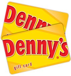 the denny's gift card is yellow and red