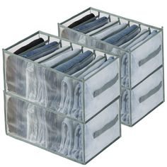 PRICES MAY VARY. Nylon,polyester 【4PCS Wardrobe Clothes Organizers】4 pack Multifunctional clothes organizers/Drawer clothes organizer set for folded clothes,pants,jeans,sweaters,shirts,baby clothing. 【Larger Capacity Clothes Storage】This Package Include 4PCS FOLDED CLOTHES organizers ( 7 comparentments), size 17.3(L) × 9.8(W) × 7.8(H) Inch, Larger and Higher than regular size. 【Upgrade Material Clothing Organizer】These Clothes Organizers are made of premium nylon and polyester, strong for long-t Organized Drawers Clothes, Drawer Clothes, Wardrobe Clothes Organizer, Clothes Drawer Organization, Pant Storage, Closet Storage Drawers, Folded Clothes, Clothes Drawer, Ventilation Design