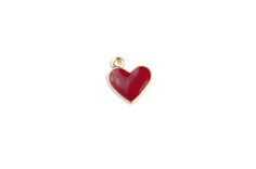 Red enamel heart charm on gold toned metal. Single sided charms feature a side set bail. Great for necklaces, earrings, bracelets, zipper pull and decorative accents for gift wrapping You will receive 8 pieces material: alloy and enamel finish: red and gold plating size: 12mm x 11mm thickness : 1.5mm hole: 1.5mm Red Enamel Jewelry With Charms, Red Charms For Valentine's Day Gift, Red Valentine's Day Gift Charms, Valentine's Day Heart Pendant Charms, Red Charms For Valentine's Day, Nickel Free Heart Charms For Valentine's Day, Heart-shaped Charms With Lobster Clasp For Gifts, Nickel-free Heart Charms For Valentine's Day, Nickel-free Pendant Charms For Valentine's Day