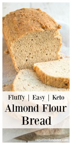 a loaf of fluffy, easy keto almond flour bread