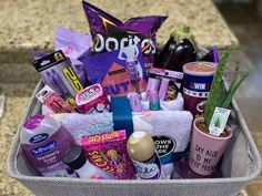 a basket filled with lots of different types of items