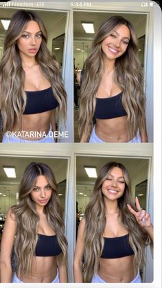 Riley Sausage Hair, Dreamy Hair Aesthetic, Brown Box Dye To Blonde, Black Hair With Lowlights And Money Piece, Low Maintenance Blonde Hair With Dark Roots, Lived In Ombre Hair, Highlights Brown Hair Blonde Balayage Ombre, Brown Hair Colors With Extensions, Bronde Balayage 2023