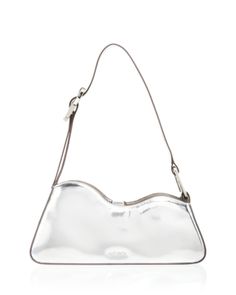 Cult Gaia Malvi Shoulder Bag Travel Clutch Shoulder Bag With Silver-tone Hardware, Chic Shoulder Bag With Silver-tone Hardware For Shopping, Chic Flap Shoulder Bag With Silver-tone Hardware, Chic Silver Shoulder Bag For Travel, Evening Bags With Silver Hardware And Double Handle, Luxury Baguette Bag With Silver-tone Hardware For Shopping, Silver Clutch Shoulder Bag For Shopping, Chic Silver Shoulder Bag, Evening Shoulder Tote Bag With Silver-tone Hardware