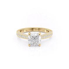 The Catherine YG CU Cushion Engagement Ring, Lab Diamond Engagement Ring, Colored Engagement Rings, Rose Gold Wedding Bands, Yellow Gold Engagement Rings, Jewelry Online Shopping, Diamond Design, Designer Engagement Rings, Engagement Ring Settings