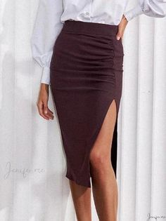 Stylish High-Waisted Pencil Skirt with Slim Fit and Hip-Hugging Design Skirts Midi High Waisted, High Waisted Pencil Skirt, Wrap Around Skirt, Types Of Skirts, Pencil Skirt, Midi Skirt, Pencil, Slim Fit, High Waisted