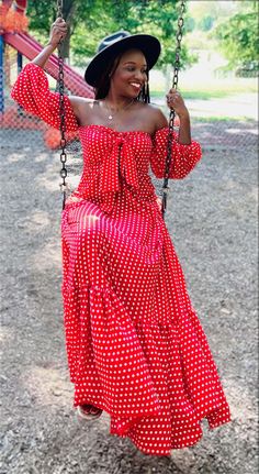 Jade is definitely the talk of the town! This Maxi dress is soO gorgeous! From the adorable bow tie to the cute ruffle detail at the bottom... Jade is simply over flowing with FABULOUSNESS! Snag yours today! Content: 96% Polyester, 4% Spandex, Hand wash in cold water, Color: Red Model 5’8” wearing a small #dresses #maxi #chic #outfits #cute #flirty Cute Dresses Elegant, Ethereal Rose, Polka Dotted Dress, Womens Fashions, Dotted Dress, Cute Flirty, Polka Dot Maxi Dresses, Small Dresses, Nature Summer