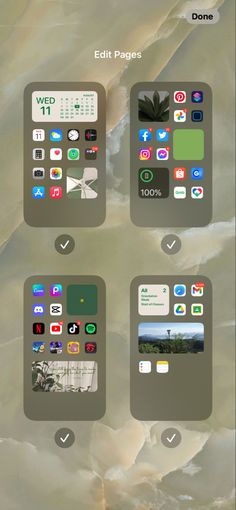 an iphone screen with different icons and buttons on the bottom right corner, below which is a green background