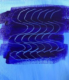 an abstract painting with blue and purple colors