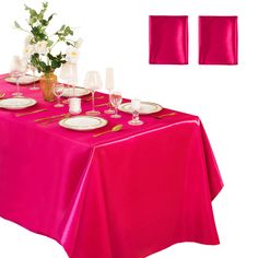 PRICES MAY VARY. 🌹What You Can Get: You will receive 2 pieces of hot pink satin tablecloth, simple but exquisite & elegant design with solid color, never out of date. Our satin table overlay cover can add more sense of design to your house and create a wonderful atmosphere. 🌹Super Large Size: The size of the turquoise table cloth is 102 x 60 inch, which is enough large to decorate a table for 10 to 12 people or a table of 8 ft and below. The satin material and beautiful color make your table m Silk Table Cloth, Satin Tablecloth, Turquoise Table, Decoration For Wedding, Table Overlays, Washing Machine And Dryer, Purple Satin, Satin Material, Table Cover