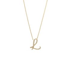 "Birmingham Jewelry - 14K Gold Script Initial "L" Necklace - Birmingham Jewelry" H Necklace Initial, L Necklace Initial, Leah Core, L Initial Necklace, Jewelry Initials, L Necklace, Initial L, Script Initial, Diamond Initial Necklace