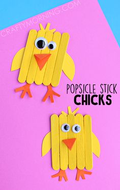 popsicle stick chicken craft for kids to make