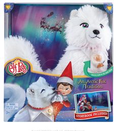 the elf pets arctic fox is in its package