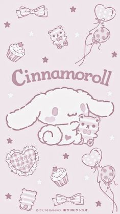 a pink poster with an image of a bunny and cupcakes in the background