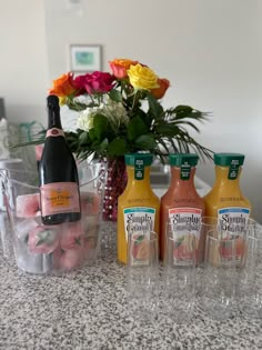 Mimosas, Veuve Clicquot, Pink Rose Ice Cubes 21st Birthday Brunch Ideas Decorations, 21 Birthday Brunch Ideas, 21st Bday Brunch, Birthday Mimosas, Birthday Pregame Ideas, Mimosa Tower, 21 Brunch Birthday, 21st Winery Birthday