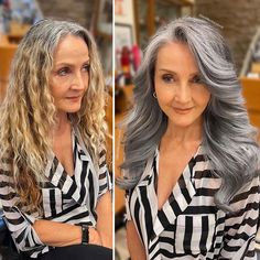 Hairdresser Refuses To Color White Strands And Creates Gray Queens (New Pics) Grey Brown Hair, Gray Balayage, Granny Hair, Grey Hair Transformation, Grey Highlights, Salt And Pepper Hair, Grey Hair Inspiration, Professional Hair Color, Beautiful Gray Hair