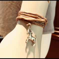 Caramel Silk Thread. Sterling Silver Horse. Wrap Bracelet. Wrap It 3-4 Times And You’ve Created The Perfect Wrap Bracelet. Stylish And Sexy. Soft And Simple. Horse Lovers Need This Statement Piece. Silk Wrap Bracelets, Silver Horse, Horse Lovers, Silk Wrap, Silk Thread, Horse Lover, Womens Jewelry Bracelets, Wrap Bracelet, Need This