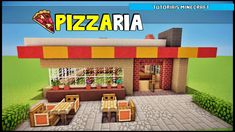 an image of a small restaurant in the minecraft game pizzaria is on display