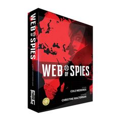 a book cover with the title web of sipies, written in black and red