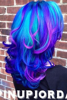 Hair Dye Balayage, Blue Hairstyles, Hairstyles Ombre, Unicorn Hair Color, Balayage Hairstyles, Hair Dyed, Galaxy Hair, Hair Color Unique