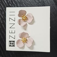 Elevate Your Look With The Elegant And Timeless Zenzii Rose Flower Stud Earrings. The Soft Pink And Gold Colors Exude A Classic Feminine Flair. A Stylish Addition To Any Outfit, These Earrings Are Perfect For Any Occasion And Make An Exquisite Statement Piece. Showcase Your Impeccable Taste In Style With This Classic Beauty. Measurements: Width: .75" Length: .75" Pink Elegant Flower Earrings For Valentine's Day, Elegant Pink Flower Earrings For Valentine's Day, Chic Pink Flower Shaped Earrings, Chic Pink Flower-shaped Earrings, Chic Pink Flower-shaped Jewelry, Trendy Pink Flower Earrings, Feminine Rose Gold Earrings For Spring, Pink Flower-shaped Earrings For Valentine's Day, Rose Gold Flower Earrings For Spring Party