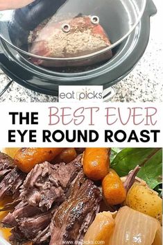 the best ever eye round roast recipe with oranges and meat in it is ready to be cooked