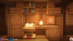 Minecraft Desk Ideas In Game, Minecraft Interior Cottage, Simple Minecraft Interior Design, Minecraft Interior Ideas Cottage, Minecraft Room Ideas In Game Aesthetic, Desk In Minecraft, Minecraft Interior Aesthetic, Minecraft Interior Design Cottage, Minecraft Desk Design