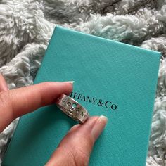 Tiffany&Co Ring With 2 Diamonds In Sterling Silver- Will Clean Before Shipping! Tiffany Co Rings, Jewelry Tiffany, Tiffany Co Jewelry, Womens Jewelry Rings, Tiffany & Co., Colored Diamonds, Size 4, Diamonds, Women Jewelry