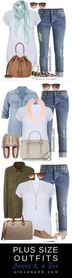 Plus Size Outfit Ideas - Casual Jeans & A Tee Different Types Of Clothes, Types Of Clothes, Mode Ab 50, November 01, Homecoming Outfits, Look Plus Size, Boyfriend Jean, Outfit Jeans