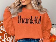 Thankful Svg, Unique Thanksgiving, Thanksgiving Kids, Fall Projects, Thanksgiving Shirt, Thanksgiving Shirts, Brother Scan And Cut, How To Make Tshirts, Fall Shirts