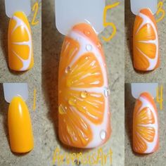 Food Nail Art, Fruit Nail Designs, Fruit Nail Art, Nail Drawing, Nail Art Techniques