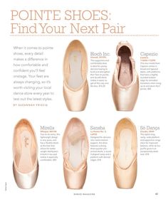 there are many different types of shoes in this page, but one is for the ballerinas