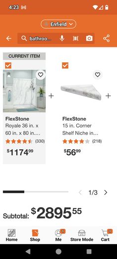 the home depot app is showing items for sale on their smartphone screen, and it's price