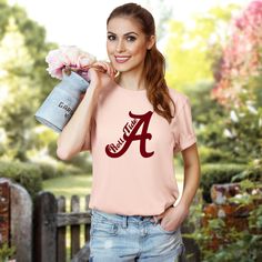 Alabama Roll Tide Shirt, Alabama Logo, Alabama Shirt, Alabama Lover Tshirt, Bama Football Shirt, Alabama T-shirt, Bama Shirt ----------------------------------------- 👕 Welcome to byTDG! 👕 💖 TDG wishes you a pleasant shopping experience. 👕  We are here to offer you the most suitable shirt options. We want to make everyone smile with our cute, stylish and trendy graphic t-shirts. We can assume that this shirt will be the perfect gift for yourself or someone else.   Be sure to examine the phot Pink Short Sleeve T-shirt For College, Pink Crew Neck Shirt For College, Spring Fan Apparel T-shirt With Short Sleeves, College Fan Apparel Short Sleeve Shirt, Alabama Shirt, Etsy Shirts, Alabama Logo, Alabama T Shirts, Alabama Shirts