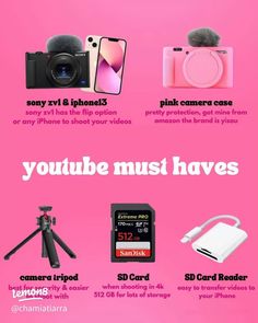 a pink poster with various items and text that says, you're must haves