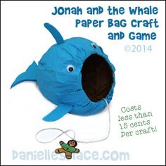 a blue whale paper bag craft and game