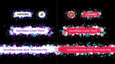 some type of text on a black background with colorful sprinkles and stars