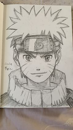 a drawing of naruto from the anime series, which is being drawn in pencil