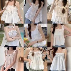 Flowy Blouse Aesthetic, How To Style Babydoll Top, Light Outfits Aesthetic, Spring Outfits Korean Style, Japanese Summer Fashion, Outfitters Clothes, Anime School, Fashion Kawaii, Cosplay Kawaii