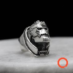 Embrace the indomitable spirit of Alphonse Elric with this exquisite handcrafted 925 sterling silver Alphonse Elric armor ring, a true tribute to the beloved Fullmetal Alchemist character. This meticulously crafted ring captures the intricate details of Alphonse's iconic armor, from the protective helmet to the gleaming pauldrons and gauntlets. The high-quality 925 sterling silver ensures a timeless and enduring piece that will showcase your appreciation for the Fullmetal Alchemist series. Repre Sterling Silver Spiritual Rings With Polished Finish, Sterling Silver Rings With Polished Finish In Spiritual Style, Spiritual Sterling Silver Rings With Polished Finish, Silver Oxidized Fantasy Jewelry, Oxidized Silver Fantasy Jewelry, White Gold Sterling Silver Skull Ring, Symbolic Sterling Silver Rings With Polished Finish, Unique Sterling Silver Rings With Polished Finish, Silver Fantasy Rings For Collectors