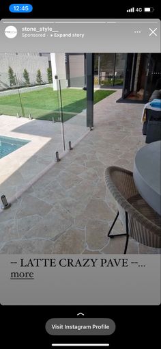 an image of a patio with the text late crazy pave