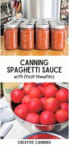 canning spaghetti sauce with fresh tomatoes is an easy and fun way to use canned vegetables