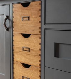 the drawers are made out of wood and metal