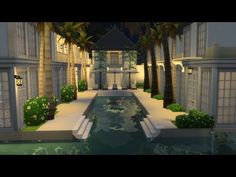 Sims 4 Beautiful Houses, Sims Hotel Ideas, Sims 4 Spa Ideas, Sims 4 Hotel Mod, Sims 4 Hotel Build, Sims 4 Hotel Cc, Sims Hotel, Sims Pool