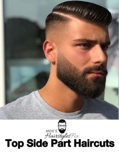 Side Part Haircuts, Side Part Haircut, Hair Styles For Men, Beard Tips, Beard Styles Short, Beard Haircut, Side Parting, Beard Game