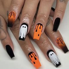 Haunt your look with our Handpainted Spooky Ghost Halloween Press on Nails. These custom, reusable press ons feature eerie ghost designs in orange and white, perfect for a trendy Halloween vibe. Ideal for short or long false nails. 📦 What comes with your press on nail kit? 10 nails of your size 24 adhesive tabs 1 nail file 1 cuticle stick Instructions on how to apply and remove them. Finding Your Size:Check out our sizing chart or Visit our sizing tutorial here: Sizing DirectionsNot sure about the size? It’s better to go a bit bigger – you can always file them down for a snug fit.Remember, we can’t do cancellations for size issues, so measuring right is key!Quality You Can TrustWe use only the best materials for our luxury press-on nails. 2-5 days with adhesive tabs2-3 weeks with nail glu