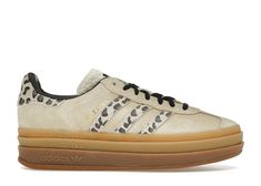 adidas Gazelle Bold Cream Black Leopard (Women's) Leopard Adidas, Adidas Gazelle Bold, Gazelle Bold, Hot Sneakers, Black Leopard, Adidas Gazelle, Sneaker Brands, Adidas Yeezy, Jordan Retro