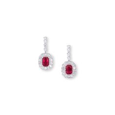 A PAIR OF SPINEL AND DIAMOND EAR PENDANTS | earrings, diamond | Christie's Spinel Earrings, Earrings Diamond, Pear Shaped Diamond, Pendant Earrings, Pear Shaped, Diamond Cuts, Crochet Earrings, Platinum