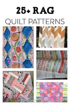 25 rag quilt patterns with text overlay that reads, 25 rag quilt patterns and how to use them