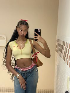 @amx111ia         #blackgirlshairstyles #aestheticoutfit #couqette #blackgirlaesthetic #outfits Kaytranada Aesthetic Outfit, Love Don't Cost A Thing Outfits, 2007 Fashion Outfits, Girly Outfits Black Women, Girly Streetwear Outfits, Y2k Black Women, Tyla Outfits, Cute 2000s Outfits, Fair Fits