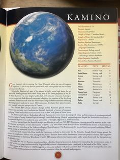 an open book with pictures of the earth in it's center and title page